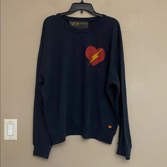 AVIATOR NATION SET Heart Bolt Sweatshirt Sweatpants - Picture 7 of 10